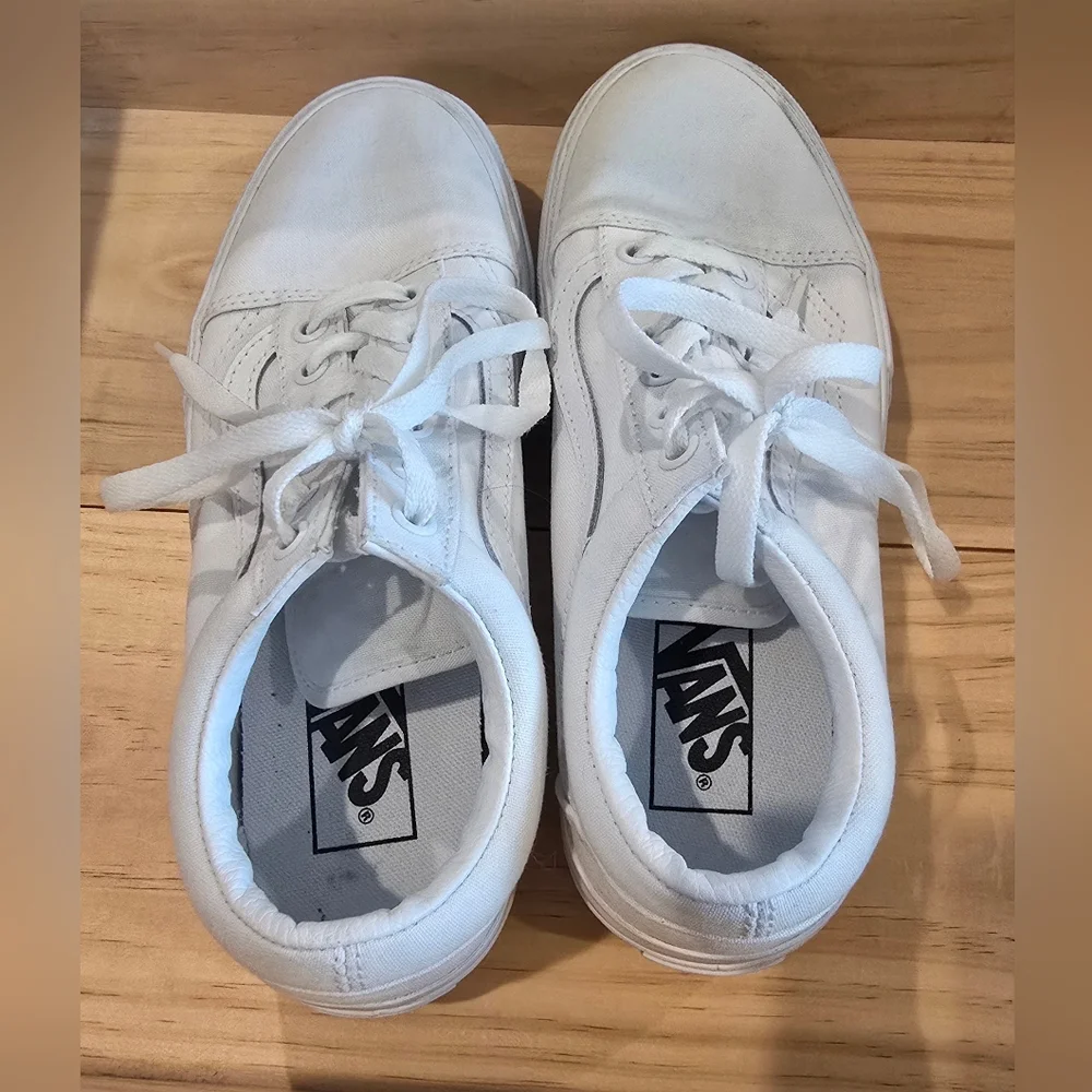 Van's White Platform Sneakers - Picture 8 of 9